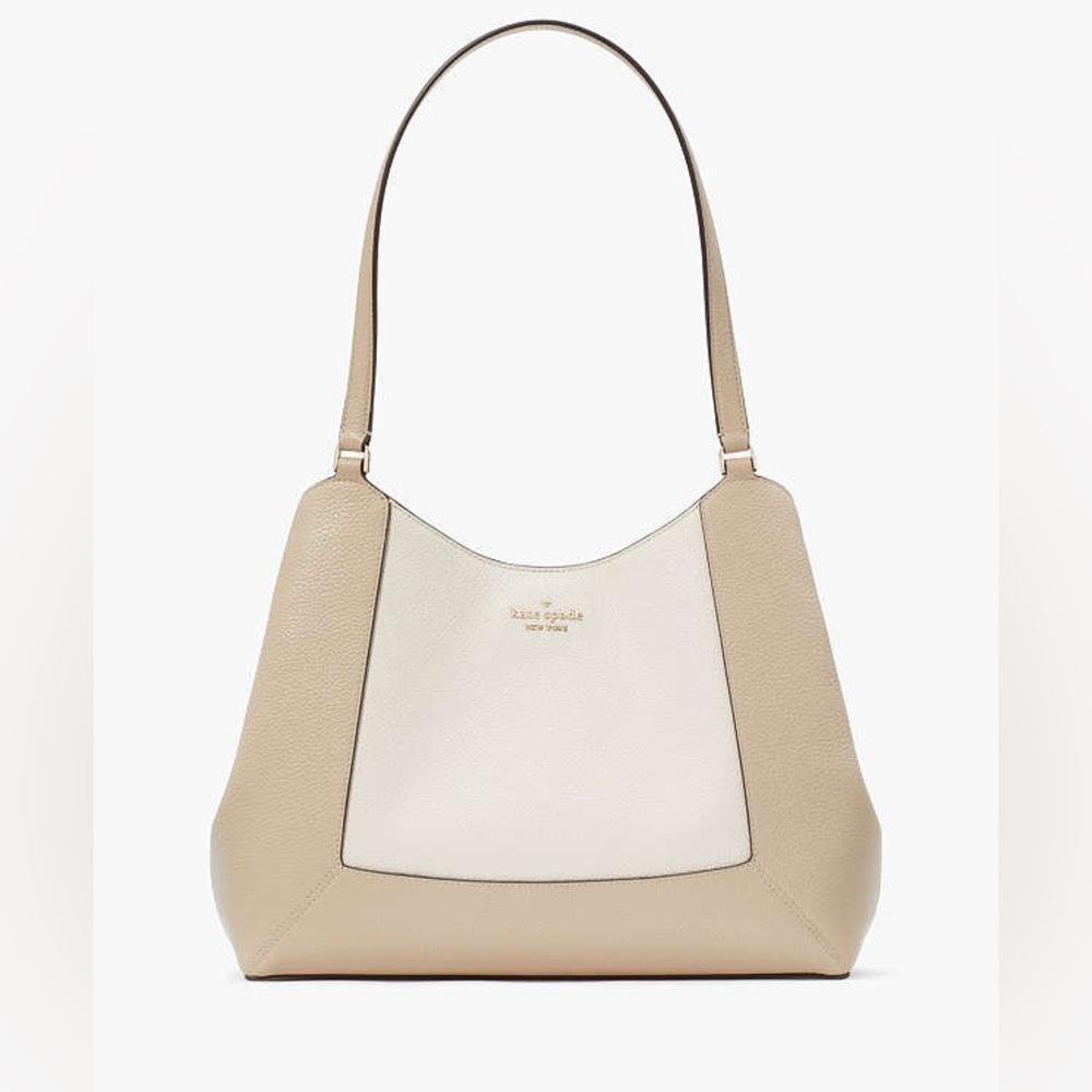 Kate Spade Lena colorblock large triple compartment shoulder bag.